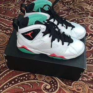 Air Jordan 7 Black/infrared/Rosein big kids 6.5